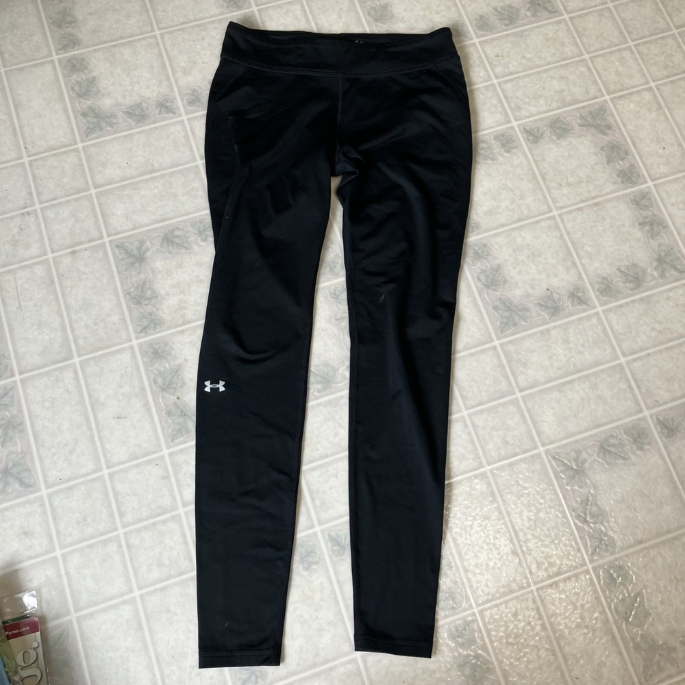 Under Armour Performance Black Fitted Cold Gear Leggings Size Small 1238262‎